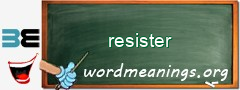 WordMeaning blackboard for resister